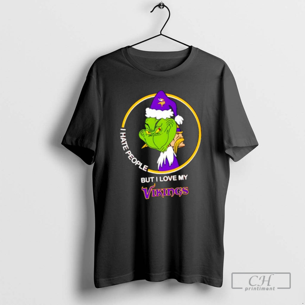 Classic Grinch I Hate People But I Love My Vikings Minnesota Vikings Shirt Sweater