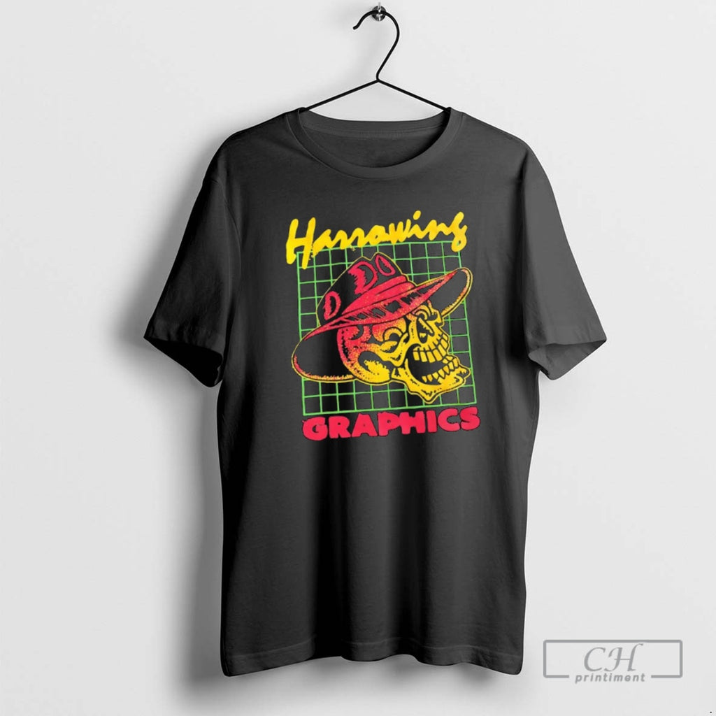 Classic Harrowing Skull Cowboy Hat Graphics Shirt Sweater