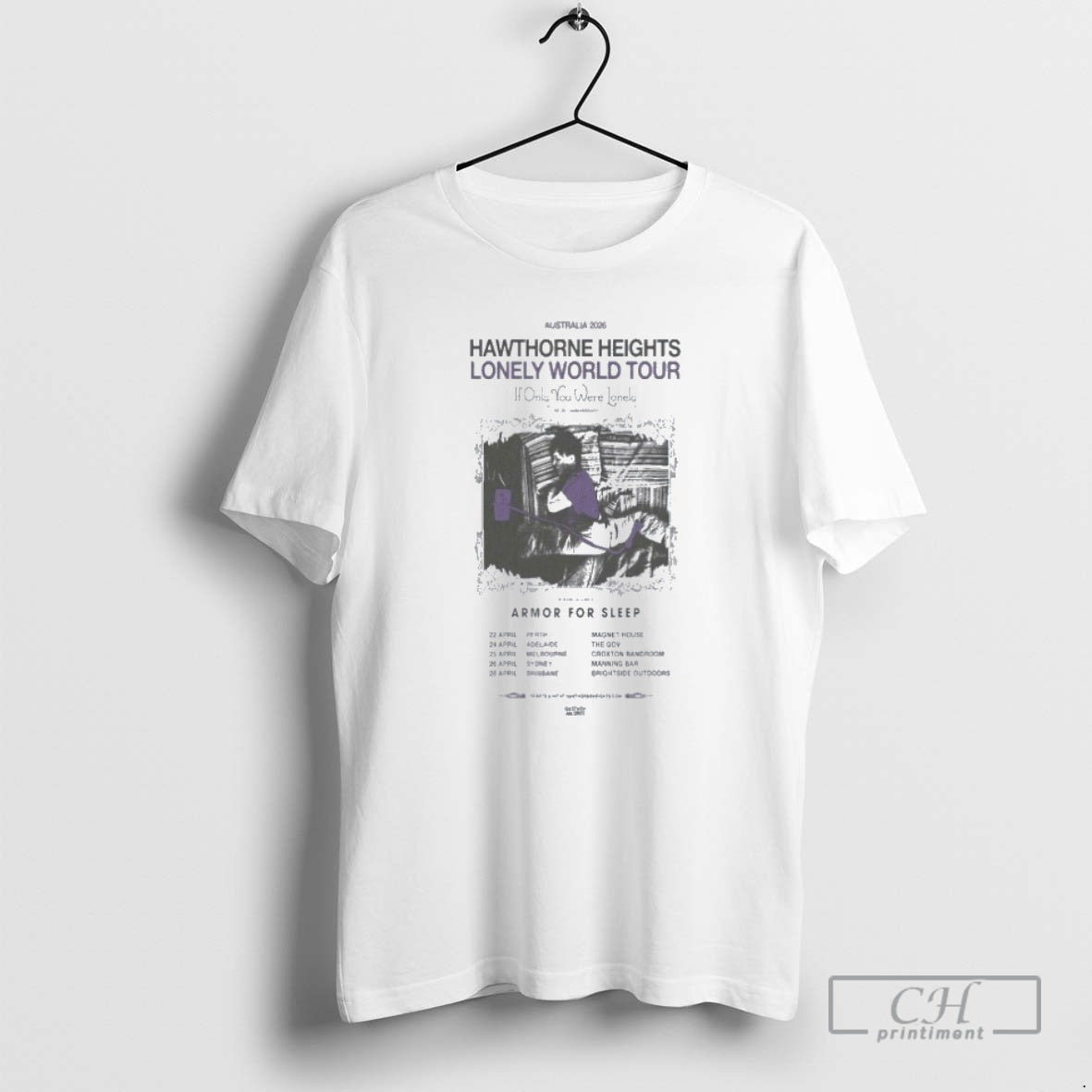 Classic Hawthorne Heights Lonely World Tour 2026 Armor For Sleep Australia Shirt Sweater