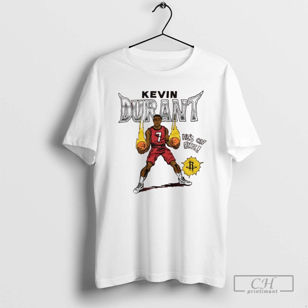 Classic Houston Rockets Kevin Durant Homage Hes On Fire Comic Book 2025 Shirt Sweater