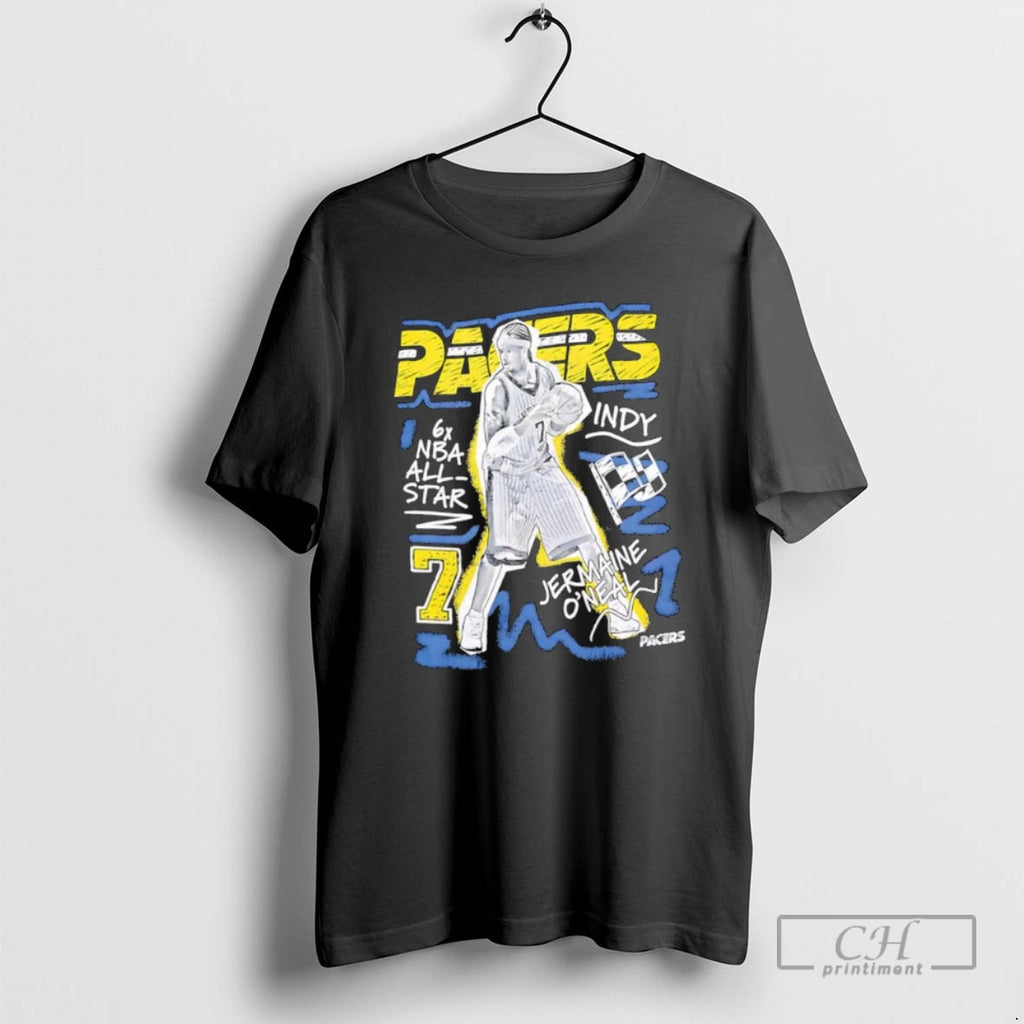 Classic Indiana Pacers Jermaine Oneal Chalked Up 6x Nba All Star Shirt Sweater