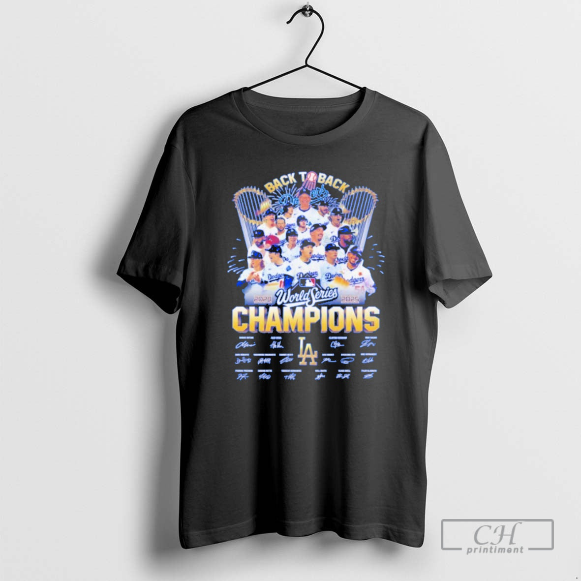 Classic Los Angeles Dodgers 2024 2025 Back To Back World Series Champions Signed Blue