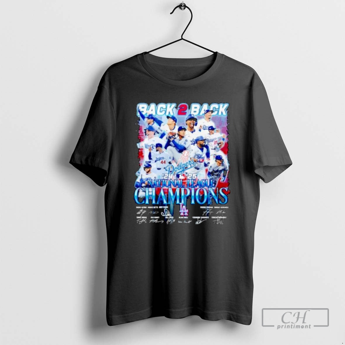 Classic Los Angeles Dodgers 2025 National League Champions Back 2 Back Signatures Ornaments Shirt Sweater