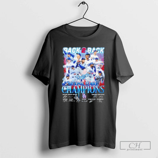 Classic Los Angeles Dodgers 2025 National League Champions Back 2 Back Signatures Shirt Sweater
