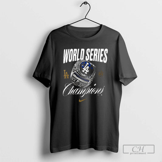 Classic Los Angeles Dodgers 2025 World Series Champions Ring Double Sided Graphic Shirt Sweater
