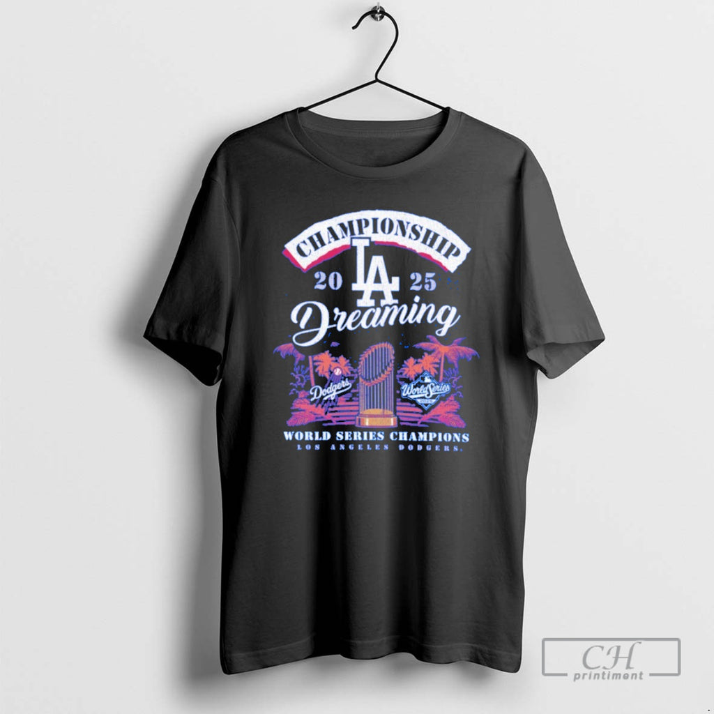 Classic Los Angeles Dodgers Championship Dreaming 2025 World Series Champions Retro Blue Shirt Sweater