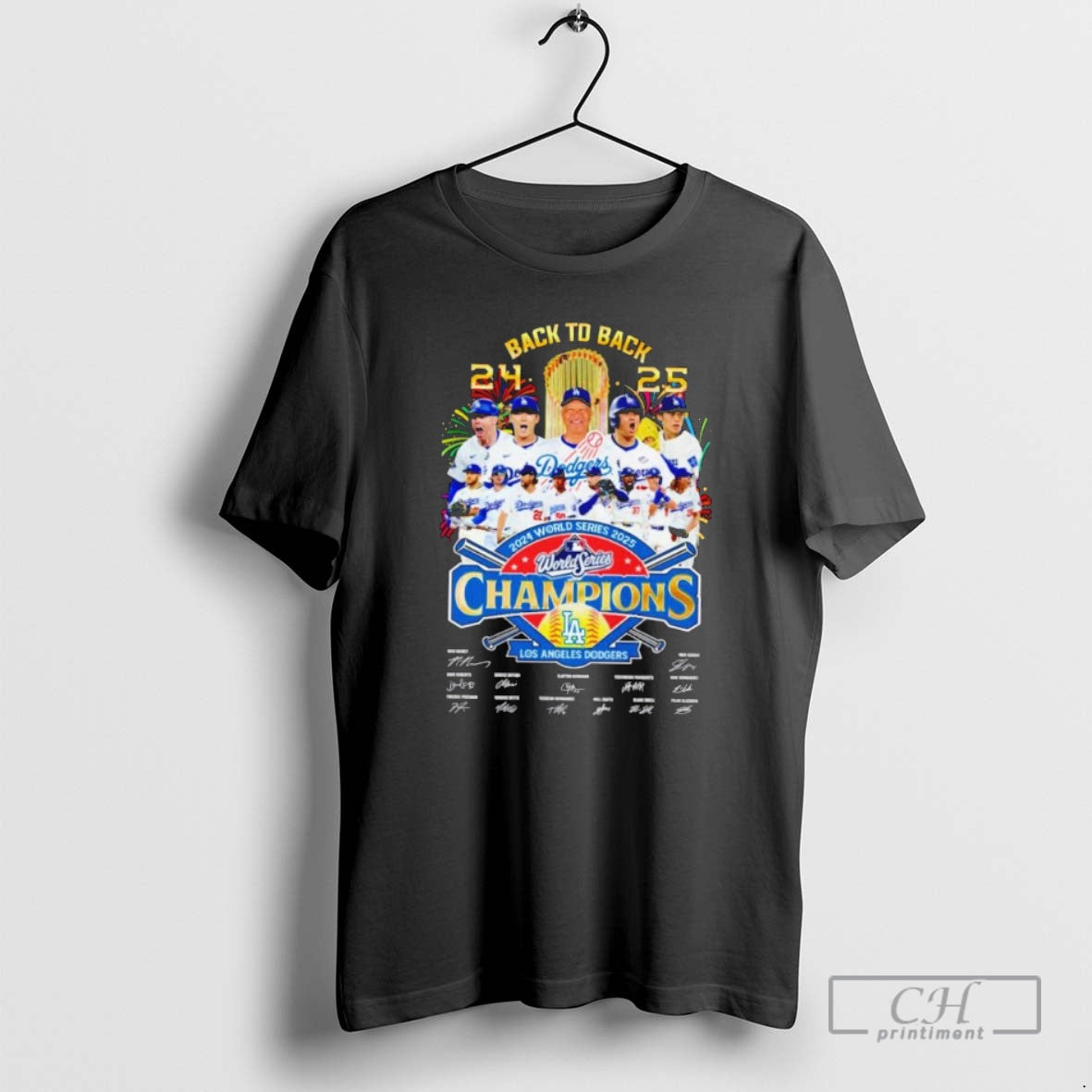 Classic Los Angeles Dodgers Back To Back 2024 2025 World Series Champions Signatures Shirt Sweater