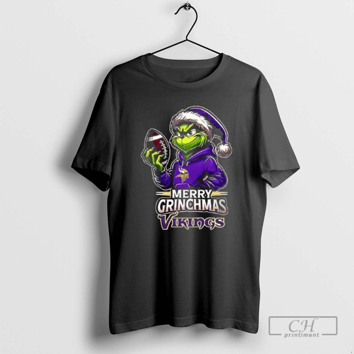 Classic Minnesota Vikings Merry Grinchmas They Hate Us Because They Aint Us Double Sided Graphic