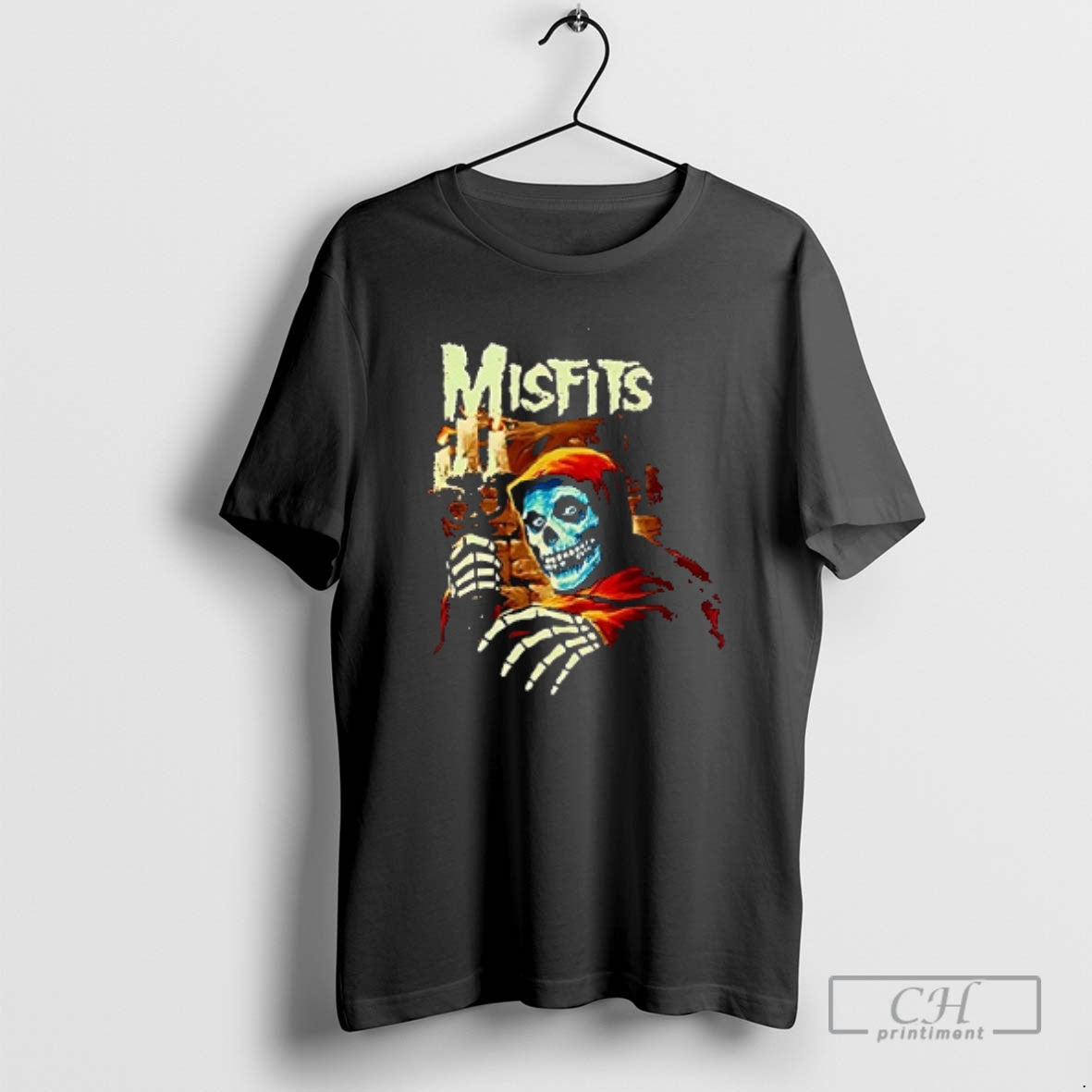 Classic Misfits Halloween American Psycho Tracklist Art Double Sided Graphic Shirt Sweater