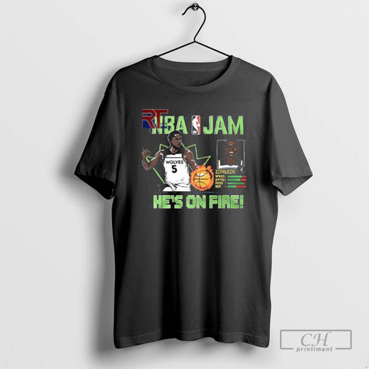 Classic Nba Jam Timberwolves Anthony Edwards Hes On Fire Shirt Sweater