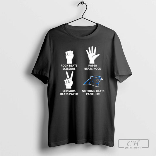 Classic Nothing Beats Carolina Panthers Rock Beats Scissors Paper Beats Rock Shirt Sweater