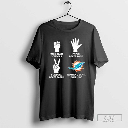 Classic Nothing Beats Miami Dolphins Rock Beats Scissors Paper Beats Rock Shirt Sweater