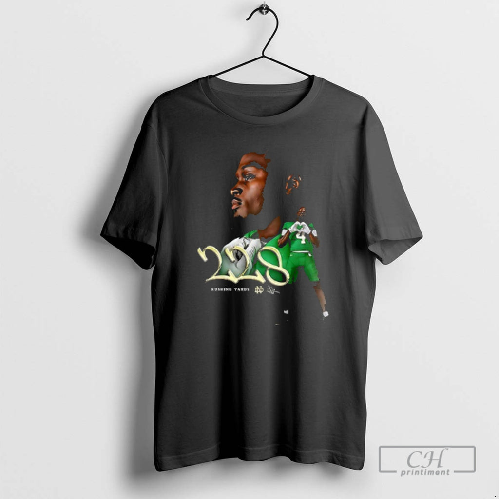 Classic Notre Dame Fighting Irish Jeremiyah Love Career High 228 Rushing Yards Signature Double Sided