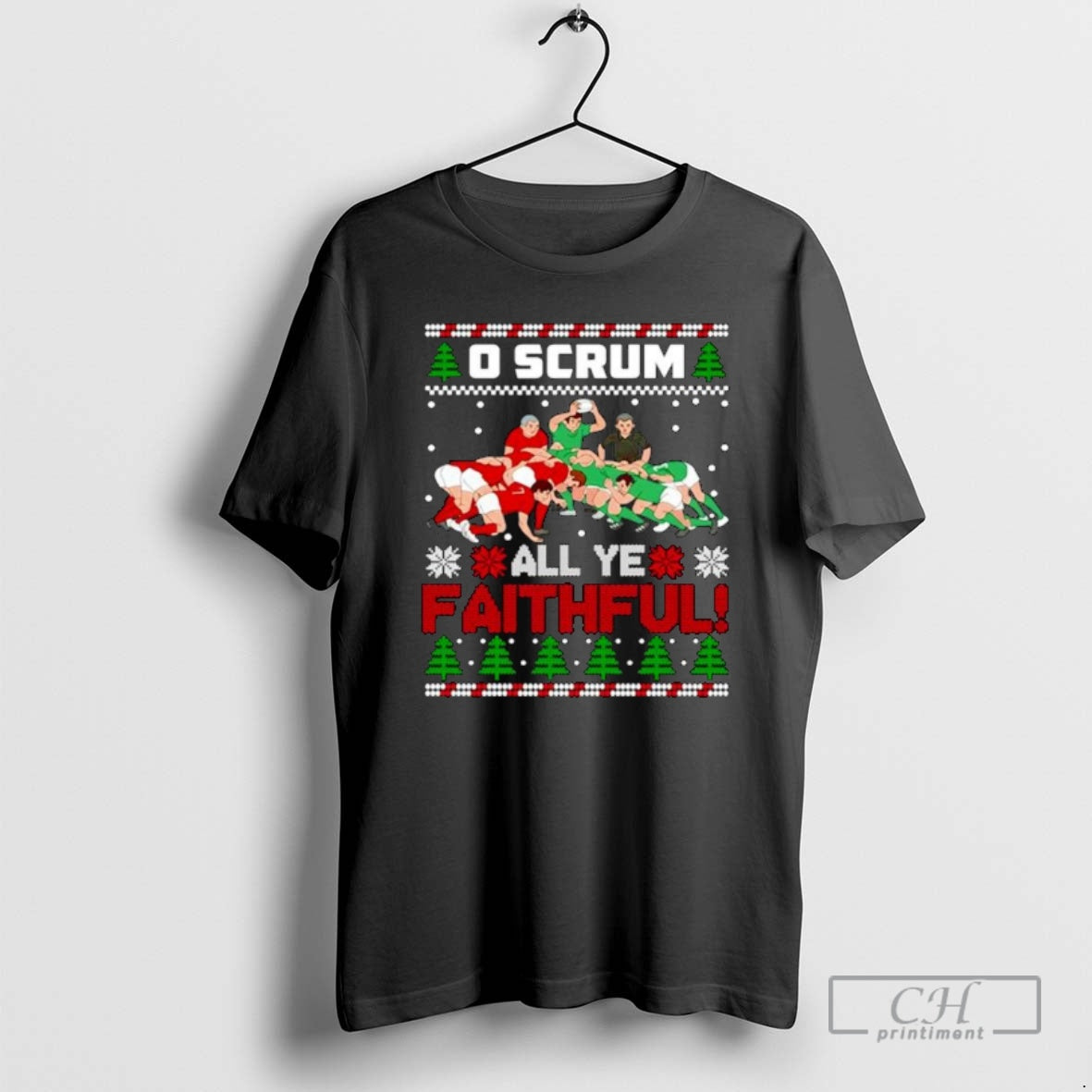 Classic O Scrum All Ye Faithfull Rugby Christmas Ornaments Shirt Sweater