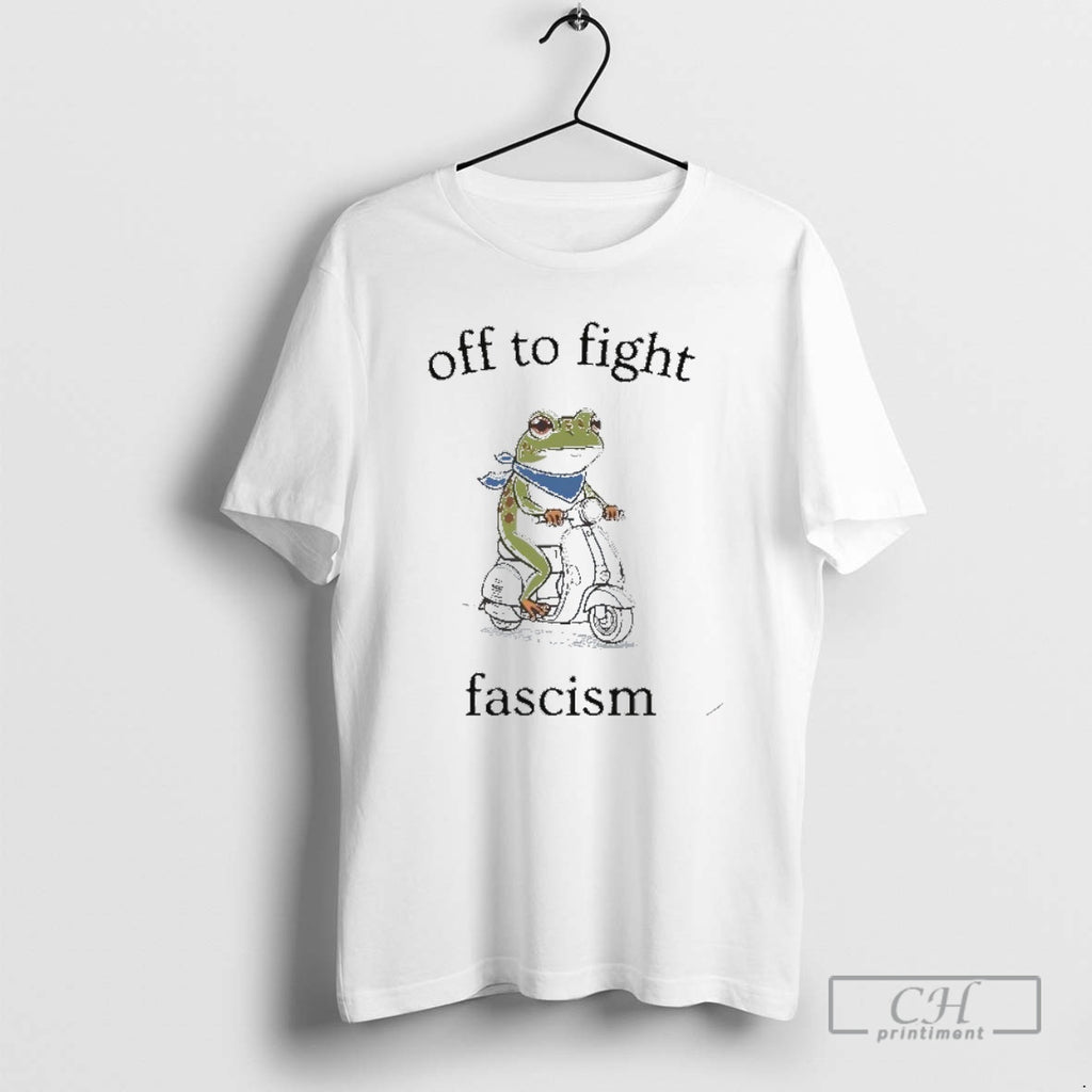Classic Off To Fight Fascism Protest Portland Frog Abolish Ice Shirt Sweater