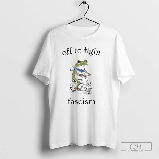 Classic Off To Fight Fascism Protest Portland Frog Abolish Ice Shirt Sweater