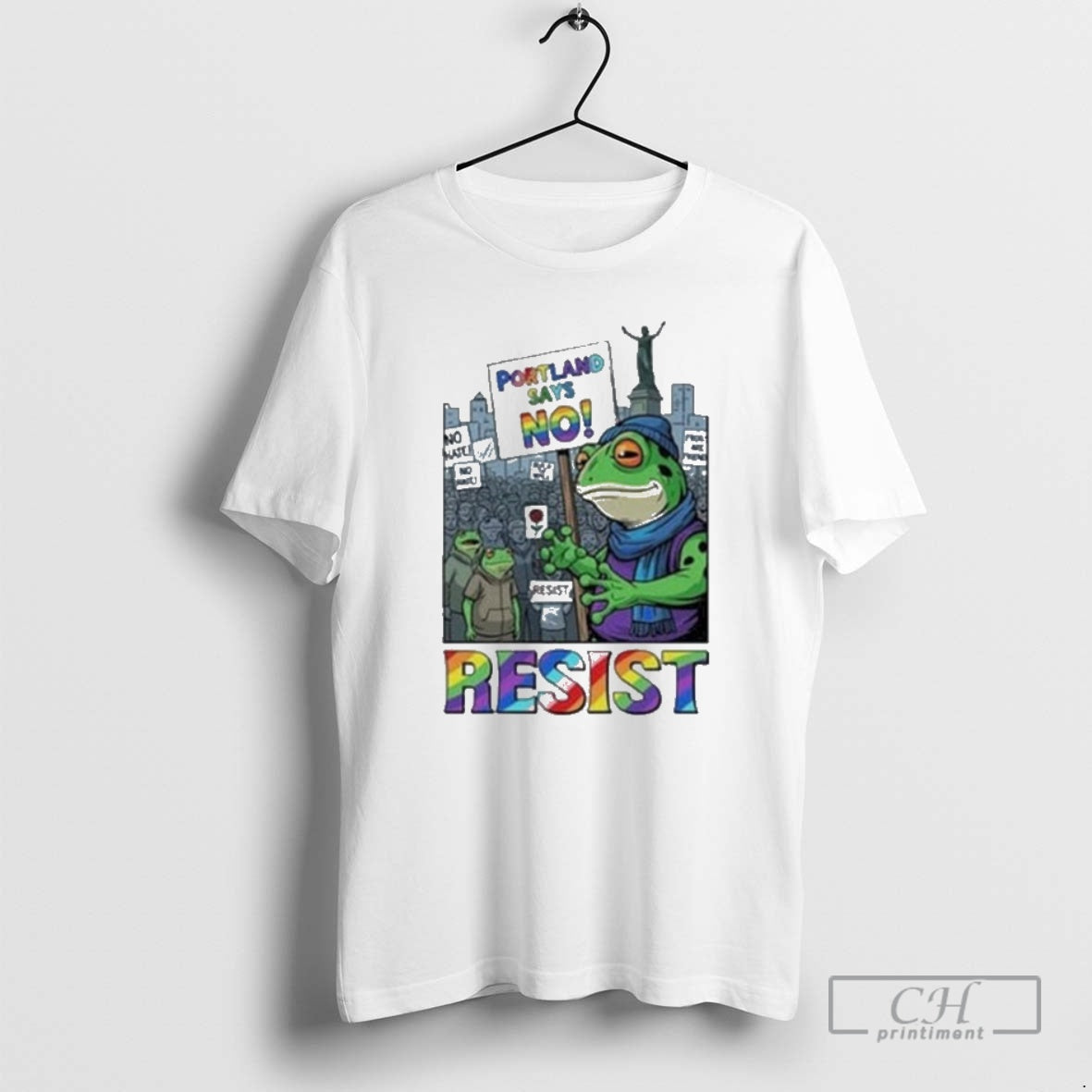 Classic Portland Says No Resist Frog Protest Anti Ice Anti Fascism Anti Trump Shirt Sweater