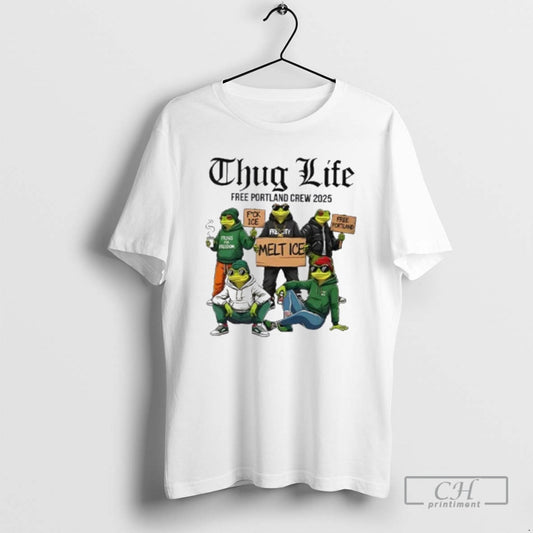 Classic Portland Frog Thug Life Free Portland Crew 2025 Shirt Sweater