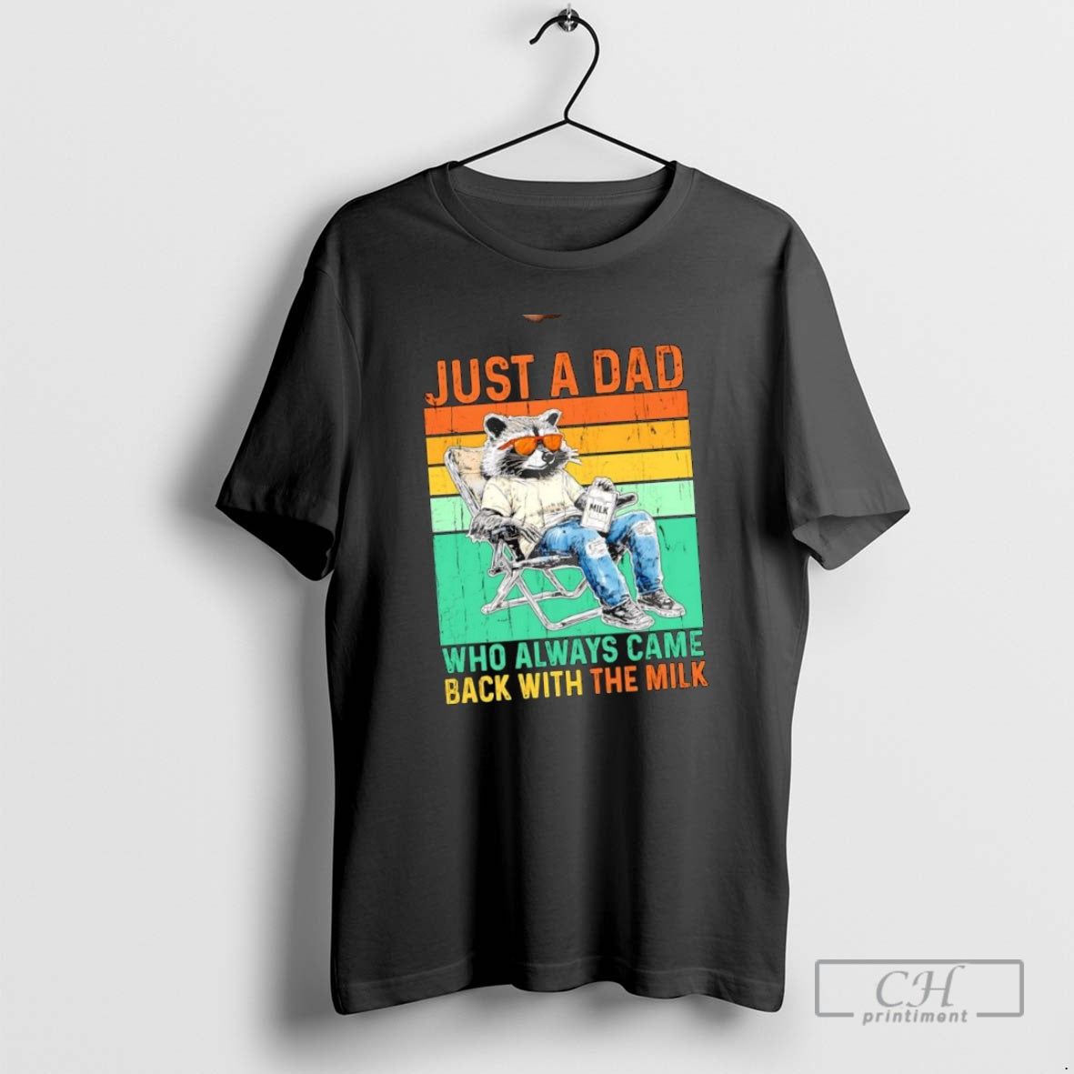 Classic Raccoon Just A Dad Who Always Came Back With The Milk Vintage Shirt Sweater