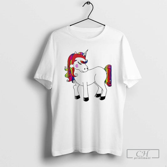 Classic Rainbow Mane Christmas Unicorn Santa Hat Christmas Shirt Sweater