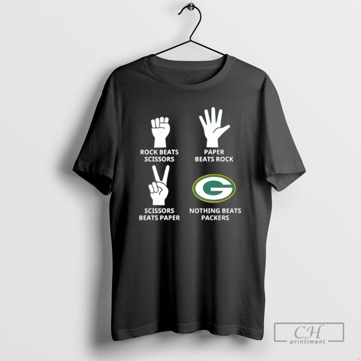 Classic Rock Beats Scissors Paper Beats Rock Scissors Beats Paper Nothing Beats Packers Green Bay