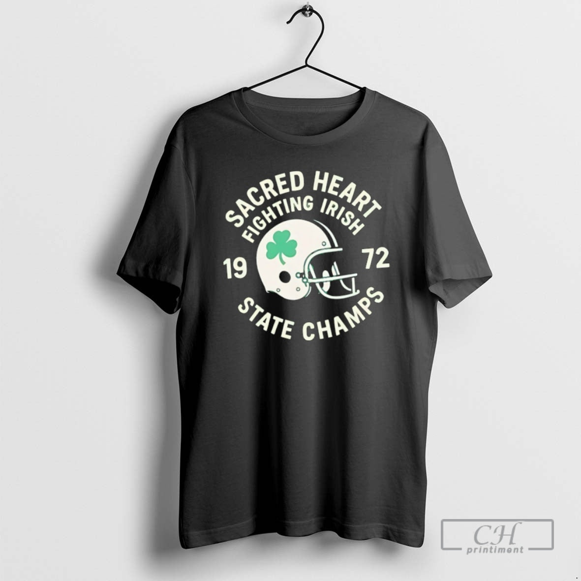 Classic Sacred Heart Fighting Irish State Champs 1972 Helmet Football Shirt Sweater
