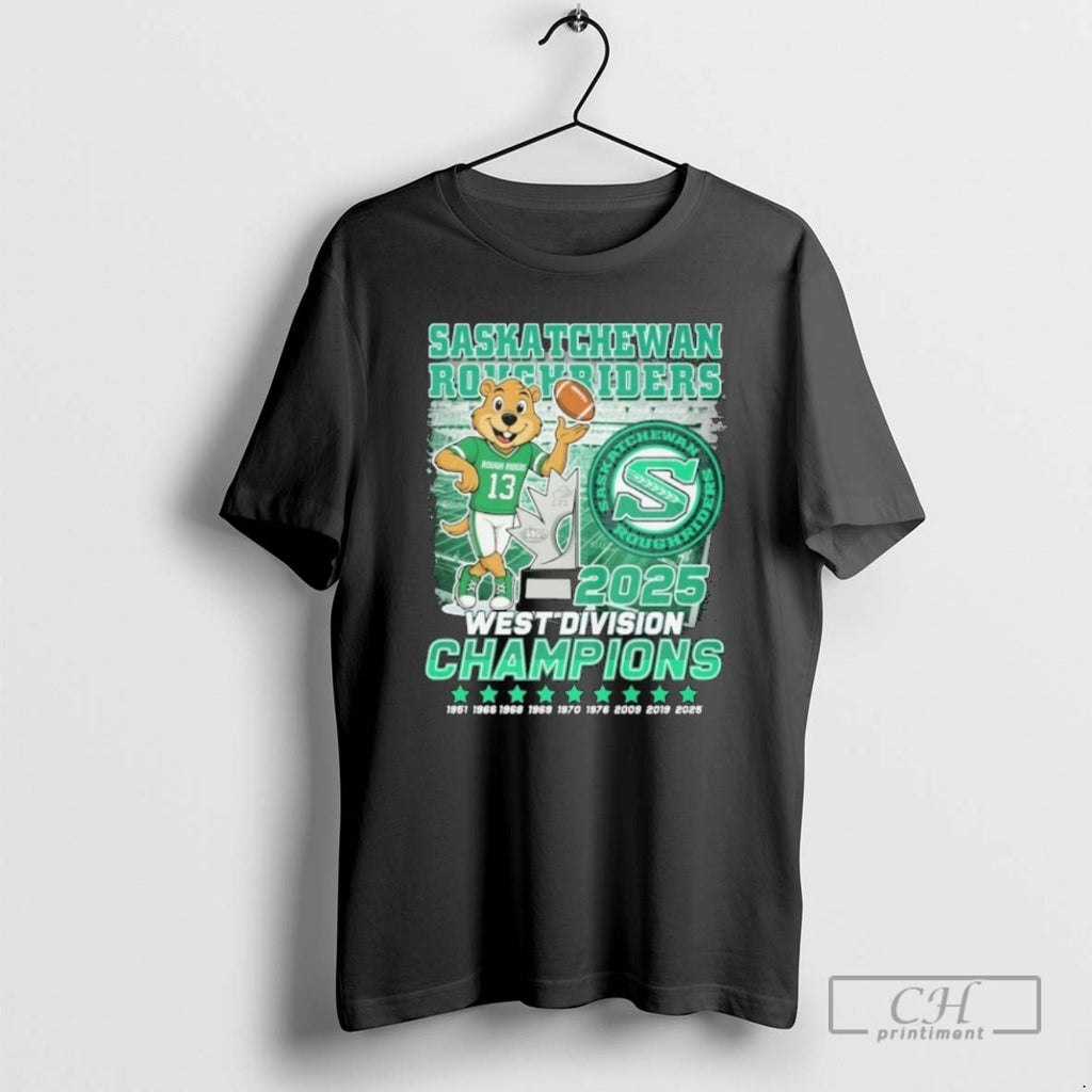 Classic Saskatchewan Roughriders West Division 2025 Champions Mascot Shirt Sweater