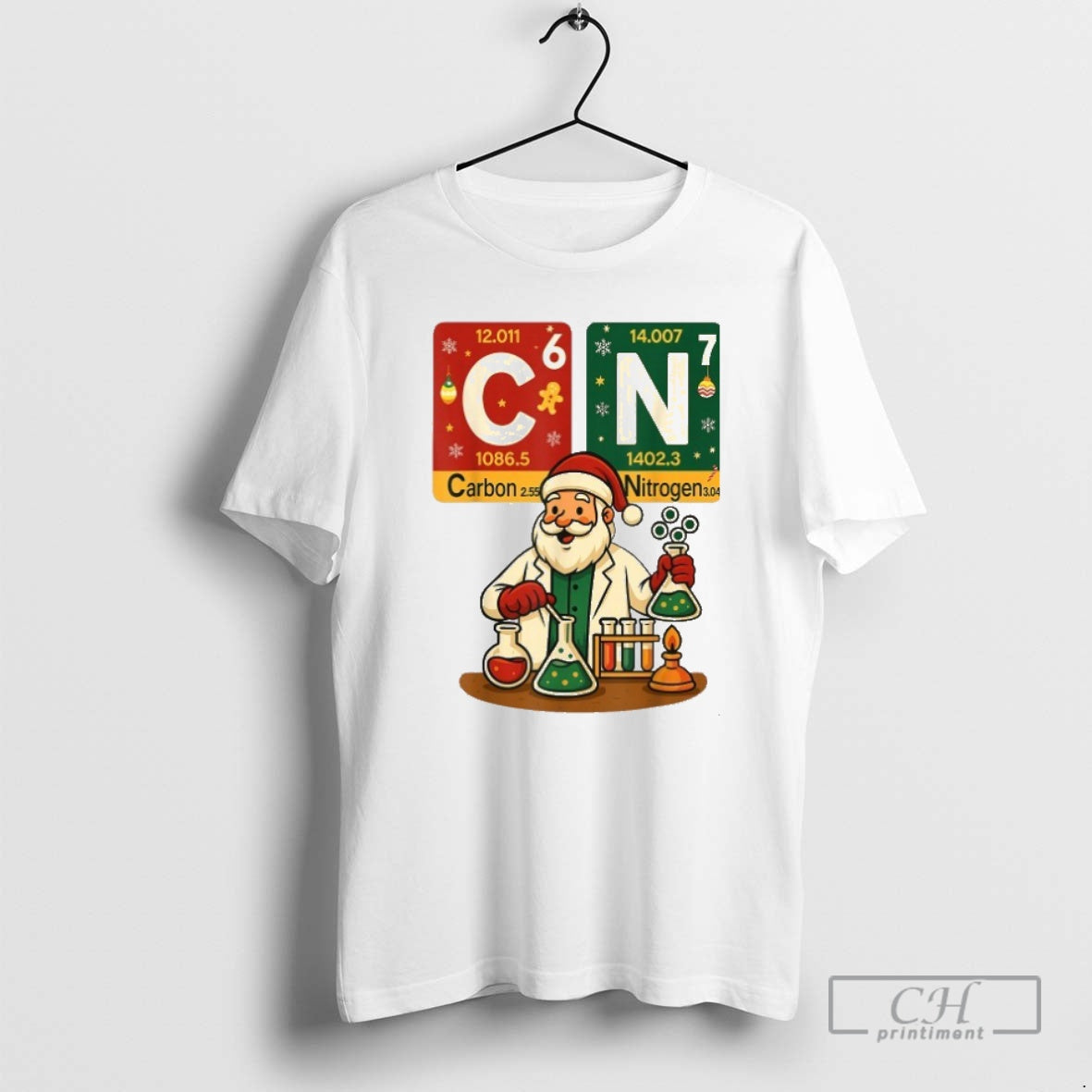 Classic Science Christmas Carbon Nitrogen Six Seven 6 7 Santa Shirt Sweater