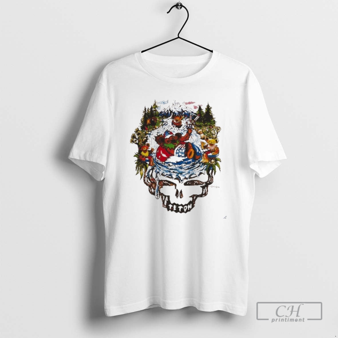 Classic Teton Gravity Research River Bear Grateful Dead Shirt Sweater