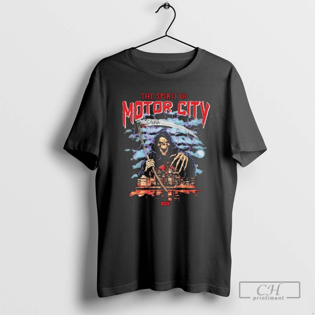 Classic The Spirit Of Motor City Sana Grim Reaper Halloween Shirt Sweater