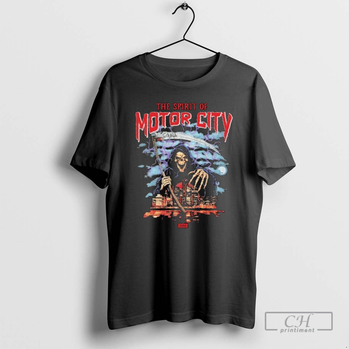 Classic The Spirit Of Motor City Sana Grim Reaper Halloween Shirt Sweater