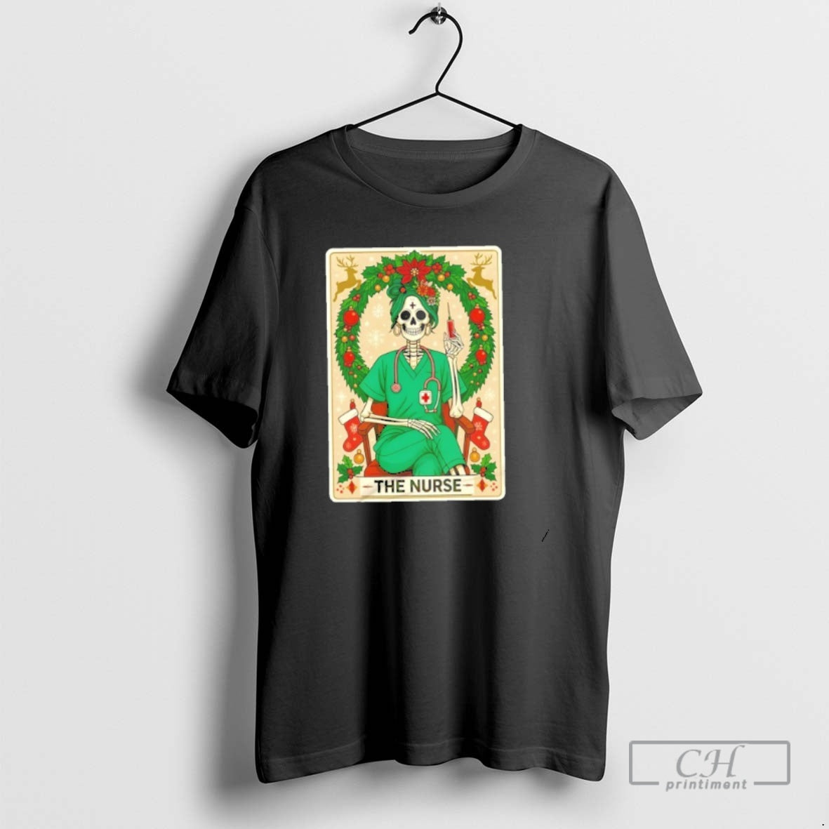 Classic The Nurse Skeleton Tarot Card Shirt Sweater