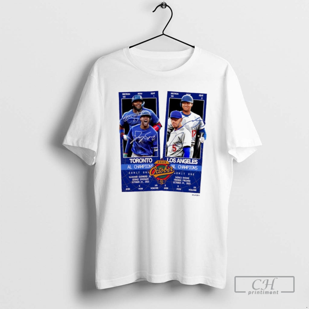 Classic Toronto Bjs Vladimir And George Vs La Dodgers Shohei And Freeman Signatures Shirt Sweater