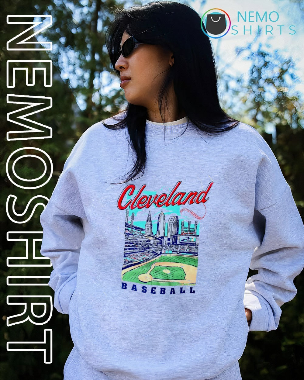 Cleveland Baseball Summer skyline and ballpark shirt