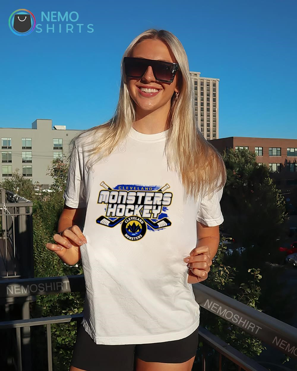 Cleveland Monsters hockey crossed hockey team logo shirt