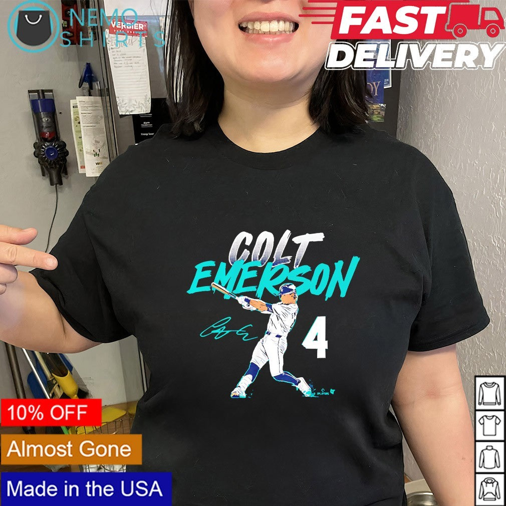 Colt Emerson 4 Seattle player slugger swing number signature shirt