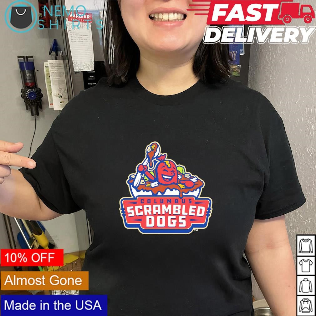 Columbus Scrambled Dogs Minor League Baseball logo shirt