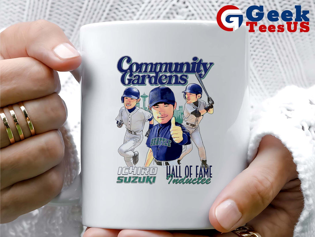 Community Gardens Ichiro Suzuki 51 Seattle Mariners 2025 Hall of Fame Inductee caricature shirt