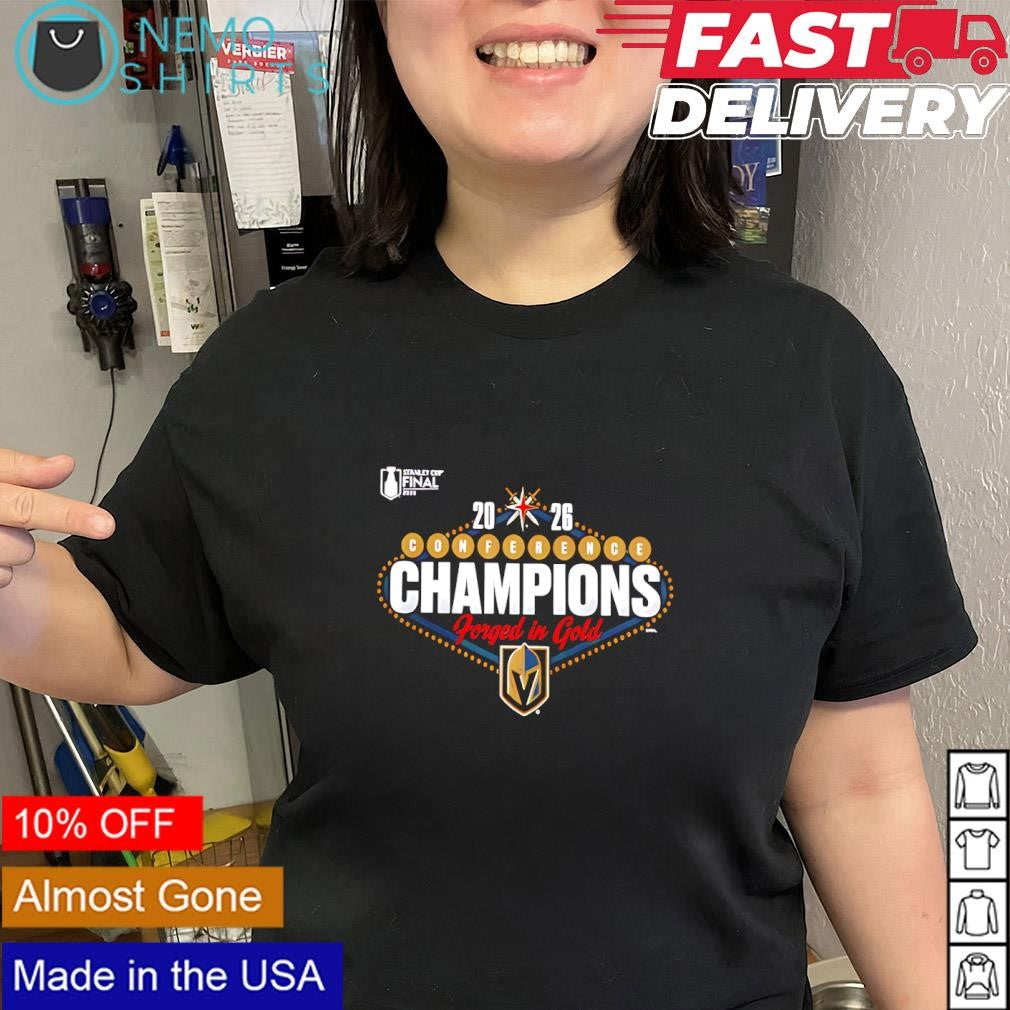 Conference Champions Vegas Golden Knights 2026 forged in Gold logo shirt