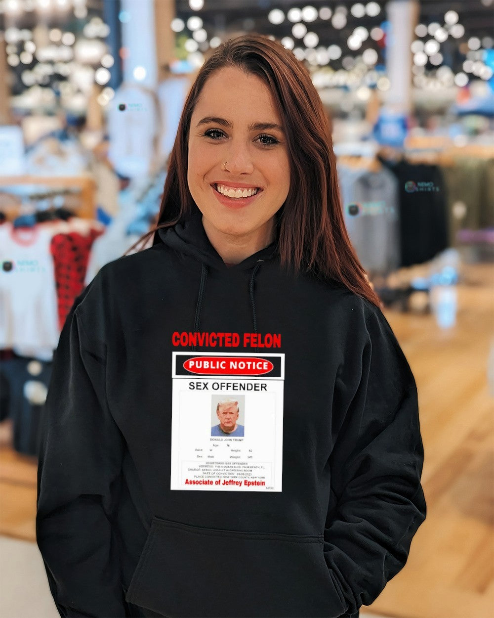 Convicted Felon sex offender Trump associated of Jeffrey Epstein’s shirt