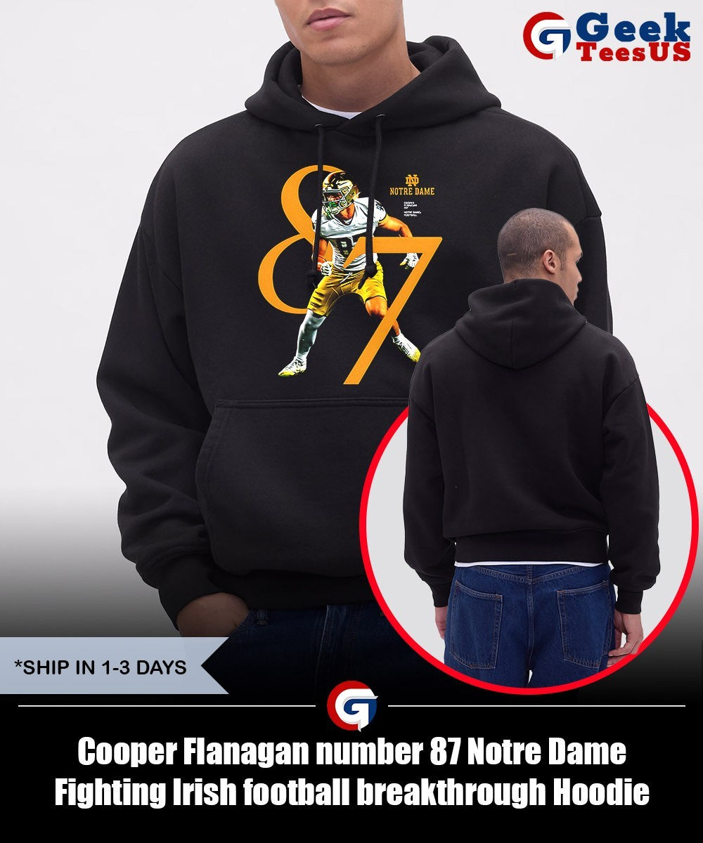 Cooper Flanagan number 87 Notre Dame Fighting Irish football breakthrough shirt