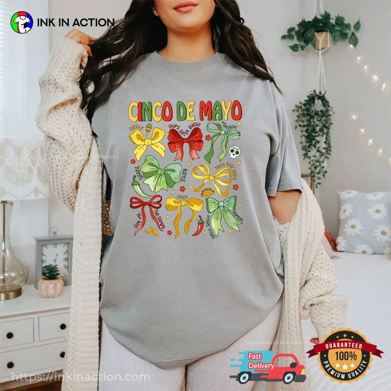 Coquette Bows Cinco De Mayo Mexican Party Comfort Colors T-shirt