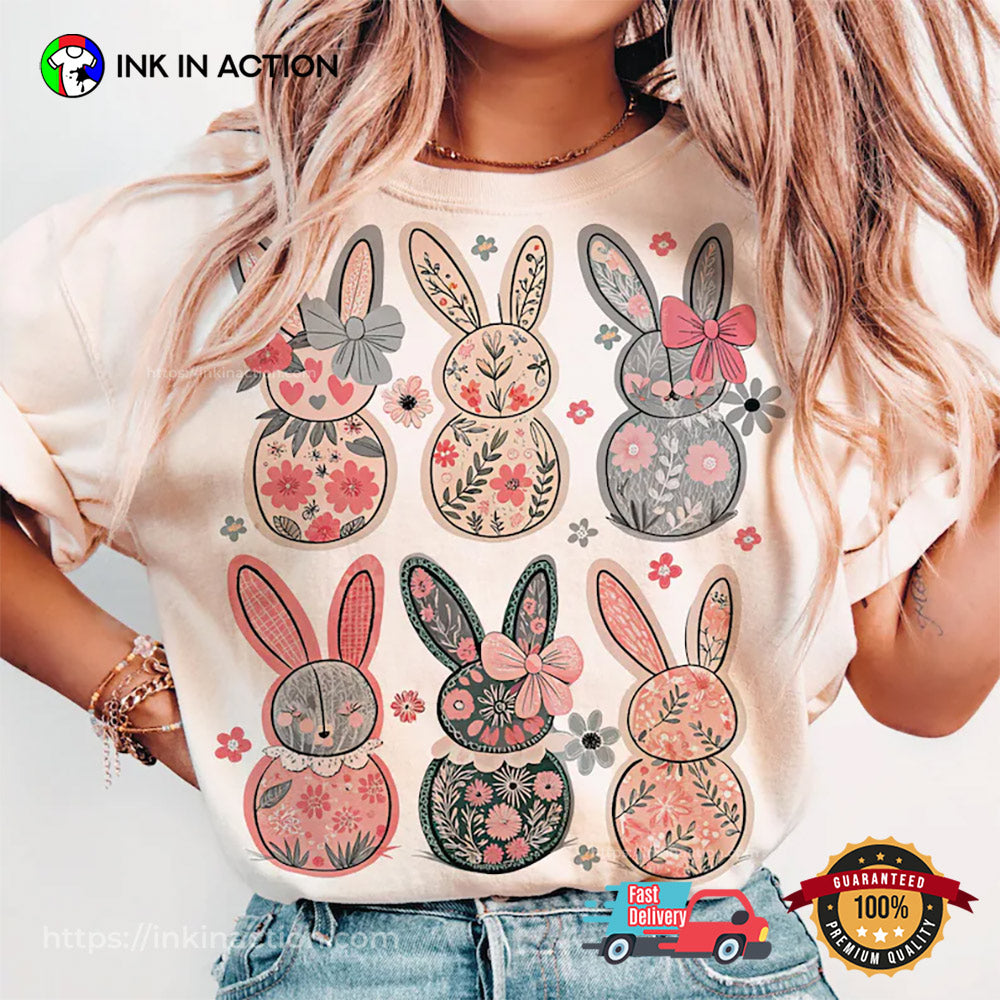 Coquette Easter Bunny Floral Rabbit Decor T-shirt