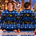 Corona Extra Beer Logo Personalized Black And Blue Ugly Christmas Sweater