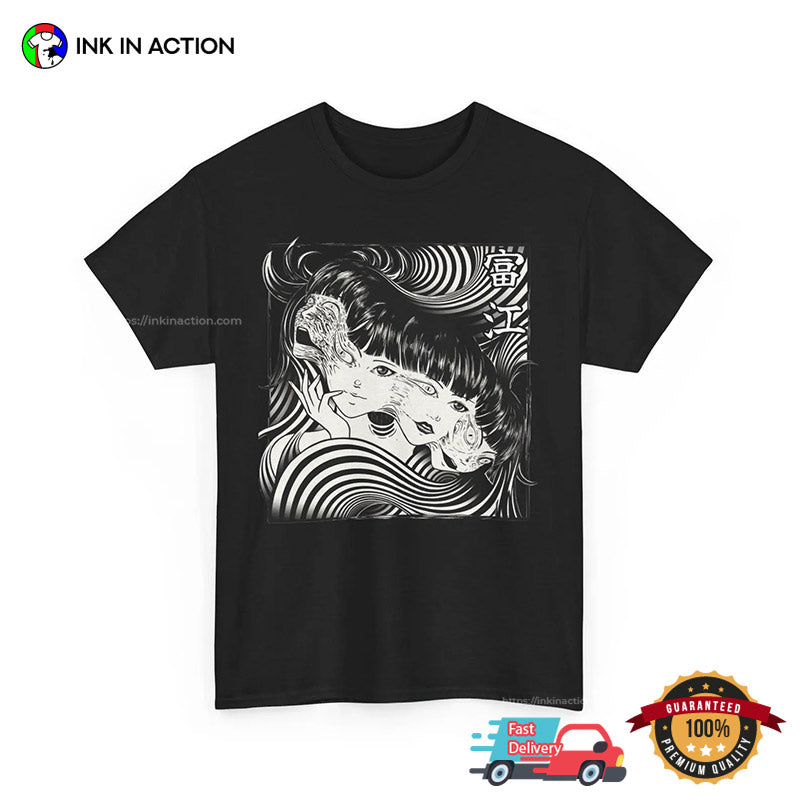 Creepy Girl Tomie Another Face Horror Manga T-shirt