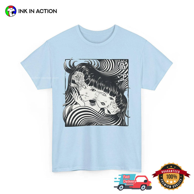 Creepy Girl Tomie Another Face Horror Manga T-shirt