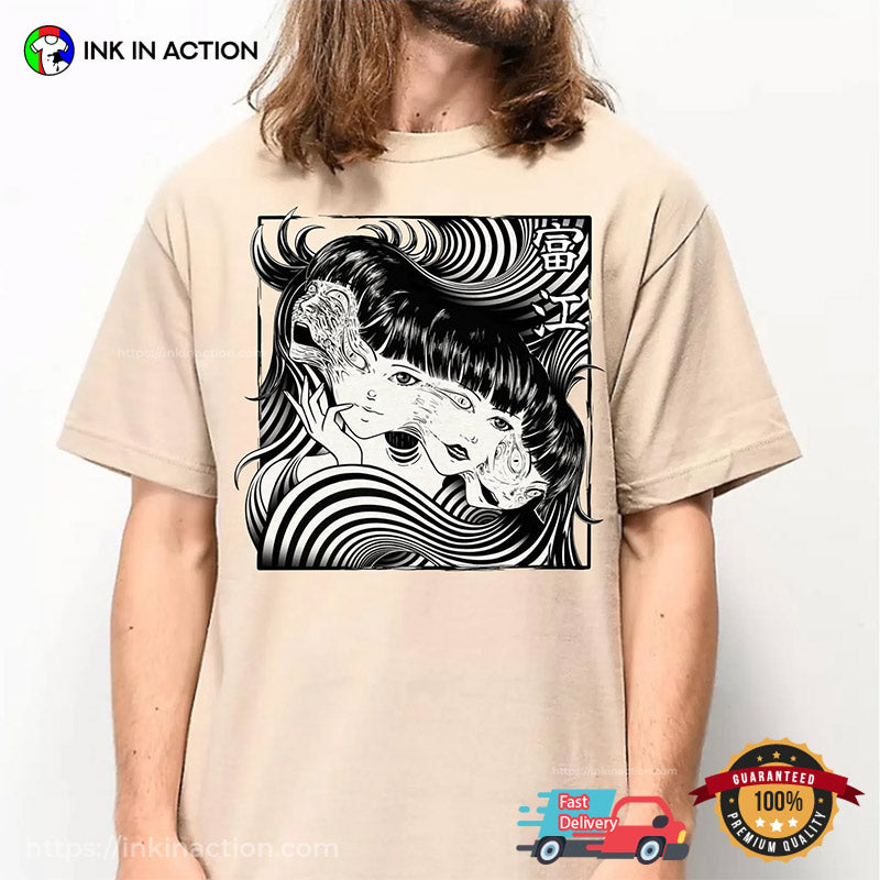 Creepy Girl Tomie Another Face Horror Manga T-shirt
