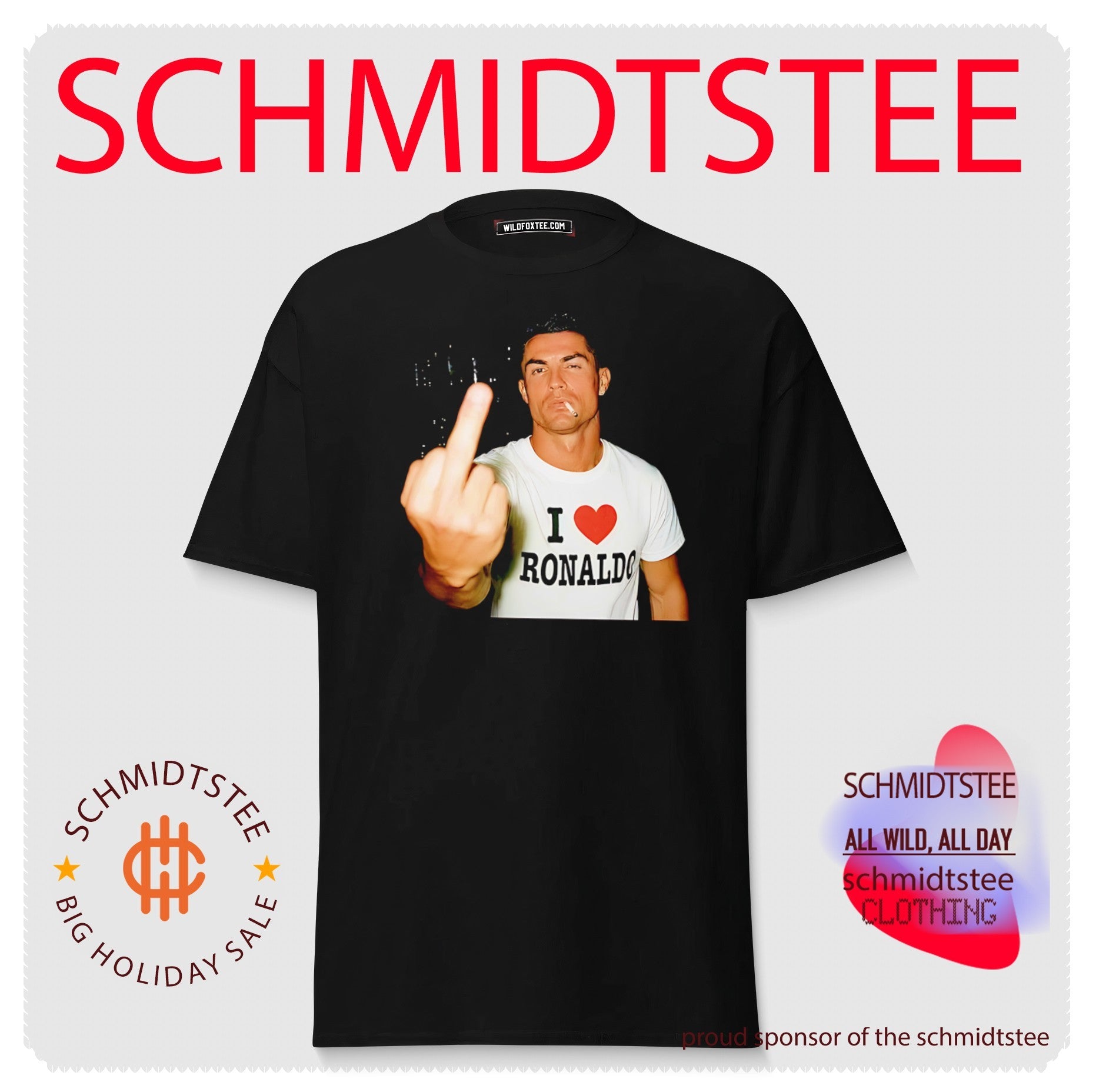 Cristiano Ronaldo Middle finger and smoking funny shirt