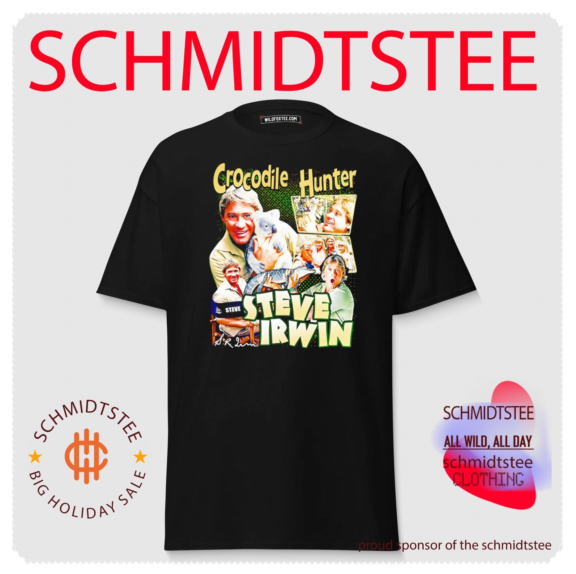 Crocodile hunter Steve Irwin signature graphic shirt