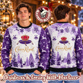 Crown Royal Pine Tree Forest Snowflakes Purple Christmas Ugly Sweater